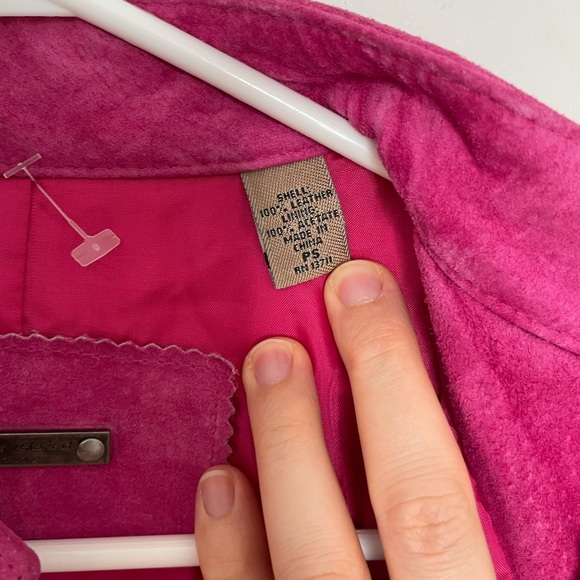 NWT hot pink Moto leather jacket zip up petite small - Picture 12 of 13